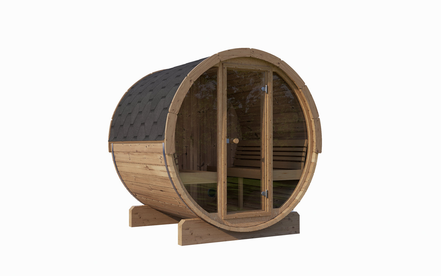 SaunaLife ERGO Series Model E8G Sauna Barrel Glass Front