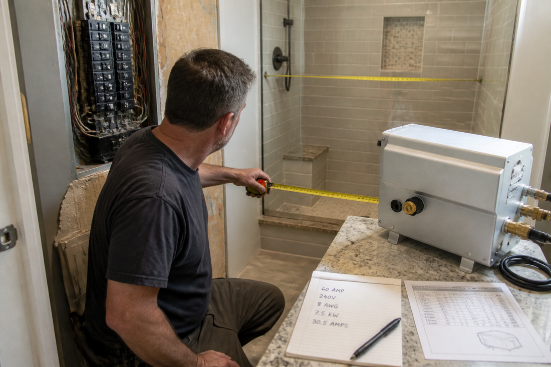 How to plan electrical requirements for steam shower generators in older homes
