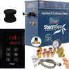 SteamSpa Premium Bundle 240V Steam Sauna Generator – Touch Pad Control, Auto Drain & Quick Install Kit - Matte Black