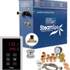 SteamSpa Premium Bundle 240V Steam Sauna Generator – Touch Pad Control, Auto Drain & Quick Install Kit - Chrome