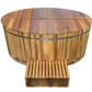 Luxury Cedar Oval Cold Plunge Tub with Stainless Steel Interior, Dual Covers, Easy Drainage, Steps & Headrest Included