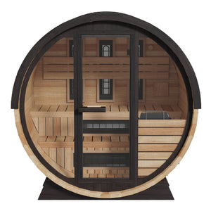 Finnmark Infrared and Traditional Thermo-Aspen Combination Barrel Sauna FD-7