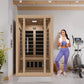 SteamSpa Maldives 2-Person Indoor Hemlock Wooden Low EMF Carbon FAR Infrared Home Sauna Room with LED Touch Control Panel