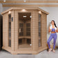 SteamSpa Mauritius 5-Person Carbon FAR Infrared Hemlock Wooden Indoor Home Sauna Room with LED Touch Control Panel