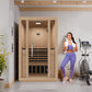 SteamSpa Fiji 2-Person Carbon FAR Infrared Hemlock Wooden Indoor Home Sauna Room with LED Touch Control Panel