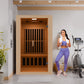 SteamSpa Viti 2- Person Indoor Hemlock Wooden Carbon FAR Infrared Home Sauna Room with LED Touch Control Panel and Heater