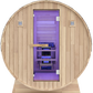 4-6-Person Outdoor Barrel Wet Sauna in White Cedar with ETL-Certified 6.2kW Sauna Rock Heater, and Bitumen Shingle Roof