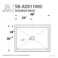 ANZZI Fissure Series 36 in. x 48 in. Single Threshold Shower Base in White