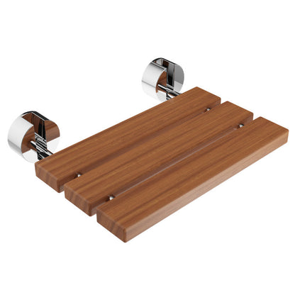 Leisure 20 in. Teak Wall Mounted Folding Shower Seat