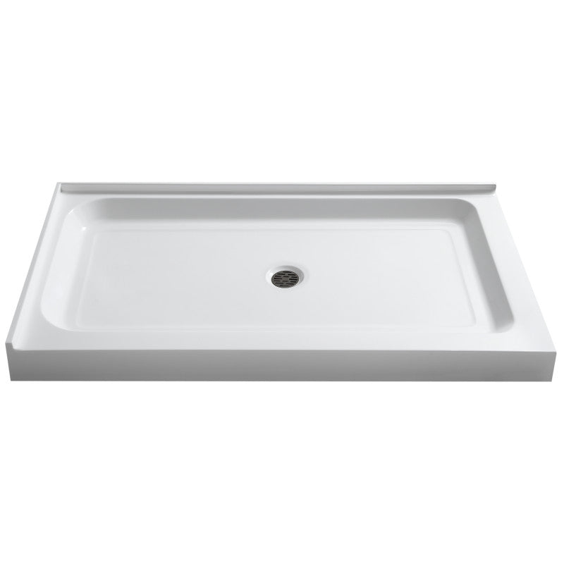 SB-AZ022R - ANZZI Vail Base Series 36 in. L x 48 in. W Corner Shower Shower Pan Base with Center Drain in Glossy White Marine Acrylic