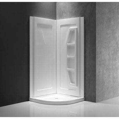 SW-AZ8073 - ANZZI Sharman 36 in. x 36 in. x 74 in. 2-piece DIY Friendly Corner Shower Surround in White