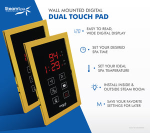 Dual Touch Control Panel in Brushed Gold