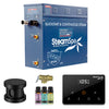 Oasis Series Steam Bath Generator with Wireless Control, QuickStart Technology, and Continuous Steam Output - Matte Black