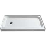 SB-AZ04LD-R - ANZZI 36 x 60 in. Left Drain Single Threshold Shower Base in White