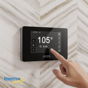 Black Series Steam Bath Generator Package with Advanced Touchscreen, Bluetooth Audio & Dual Aroma Pump