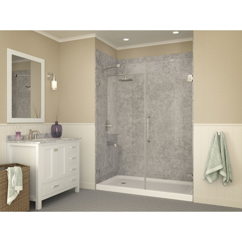 SB-AZ03LD - ANZZI Tiers Base Series 32 in. L x 60 in. W Alcove Shower Shower Pan Base with Left Drain in Glossy White Marine Acrylic