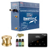Oasis Series Steam Bath Generator with Wireless Control, QuickStart Technology, and Continuous Steam Output - Gold