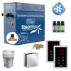Royal Series Steam Bath Generator with Continuous Steam, Dual Touch Control, Chroma Lighting, Auto Drain & Water Filter - Polished Chrome