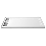 SB-AZ012WL - ANZZI Field Base Series 36 in. L x 60 in. W Corner Shower Shower Pan Base with Left Drain in Glossy White Marine Acrylic