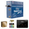 Oasis Series Steam Bath Generator with Wireless Control, QuickStart Technology, and Continuous Steam Output - Gold