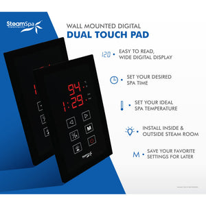 SSD-DTPMK - SteamSpa Dual Touch Control Panel in Matte Black