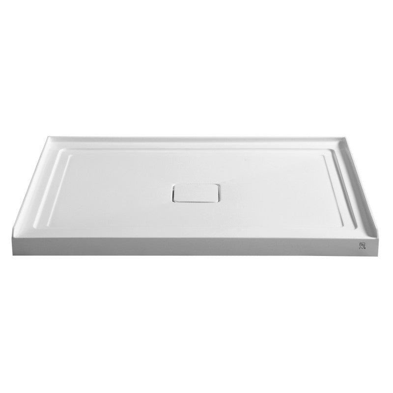 SB-AZ011WC - ANZZI Fissure Base Series 48 in. L x 36 in. W Alcove Shower Shower Pan Base with Center Drain in Glossy White Marine Acrylic