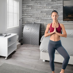 1-Person Indoor PP Plastic 900 Watt Portable Steam Home Sauna with Digital Controller and Foldable Chair, Silver