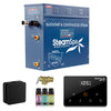 Oasis Series Steam Bath Generator with Wireless Control, QuickStart Technology, and Continuous Steam Output - Matte Black