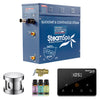 Oasis Series Steam Bath Generator with Wireless Control, QuickStart Technology, and Continuous Steam Output - Polished Chrome