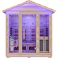 3-4 Person Outdoor Cabin Sauna in Cedar and Hemlock with Far Infrared Panels, and ETL Certified 6.2kW Sauna Rock Heater