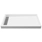 SB-AZ103L - ANZZI Alexander Base Series 48 in. L x 32 in. W Alcove Shower Shower Pan Base with Left Drain in Glossy White Marine Acrylic