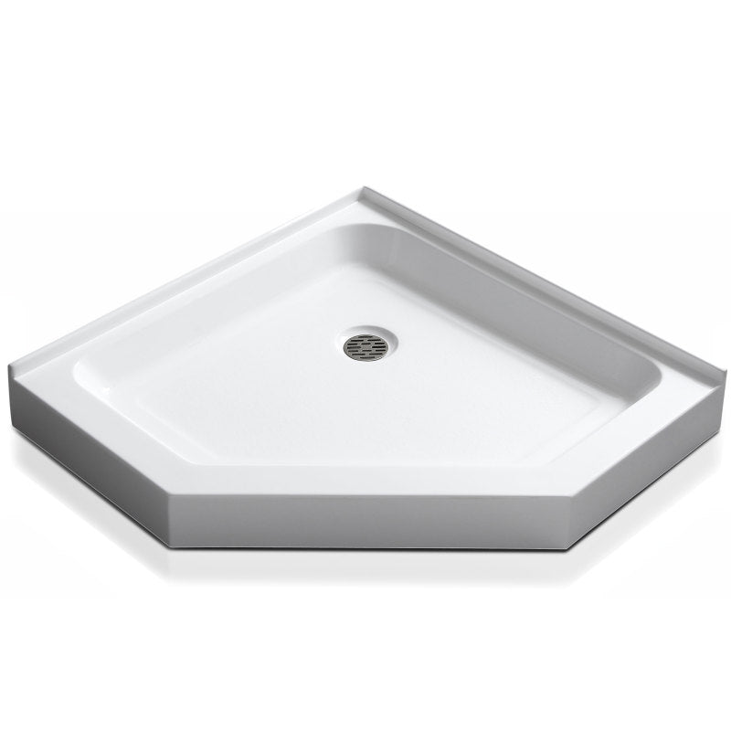 SB-AZ01NO - ANZZI Randi Base Series 36 in. L x 36 in. W Corner Shower Shower Pan Base with Center Drain in Glossy White Marine Acrylic