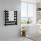 Note Series 6-Bar Stainless Steel Wall Mounted Towel Warmer in Matte Black
