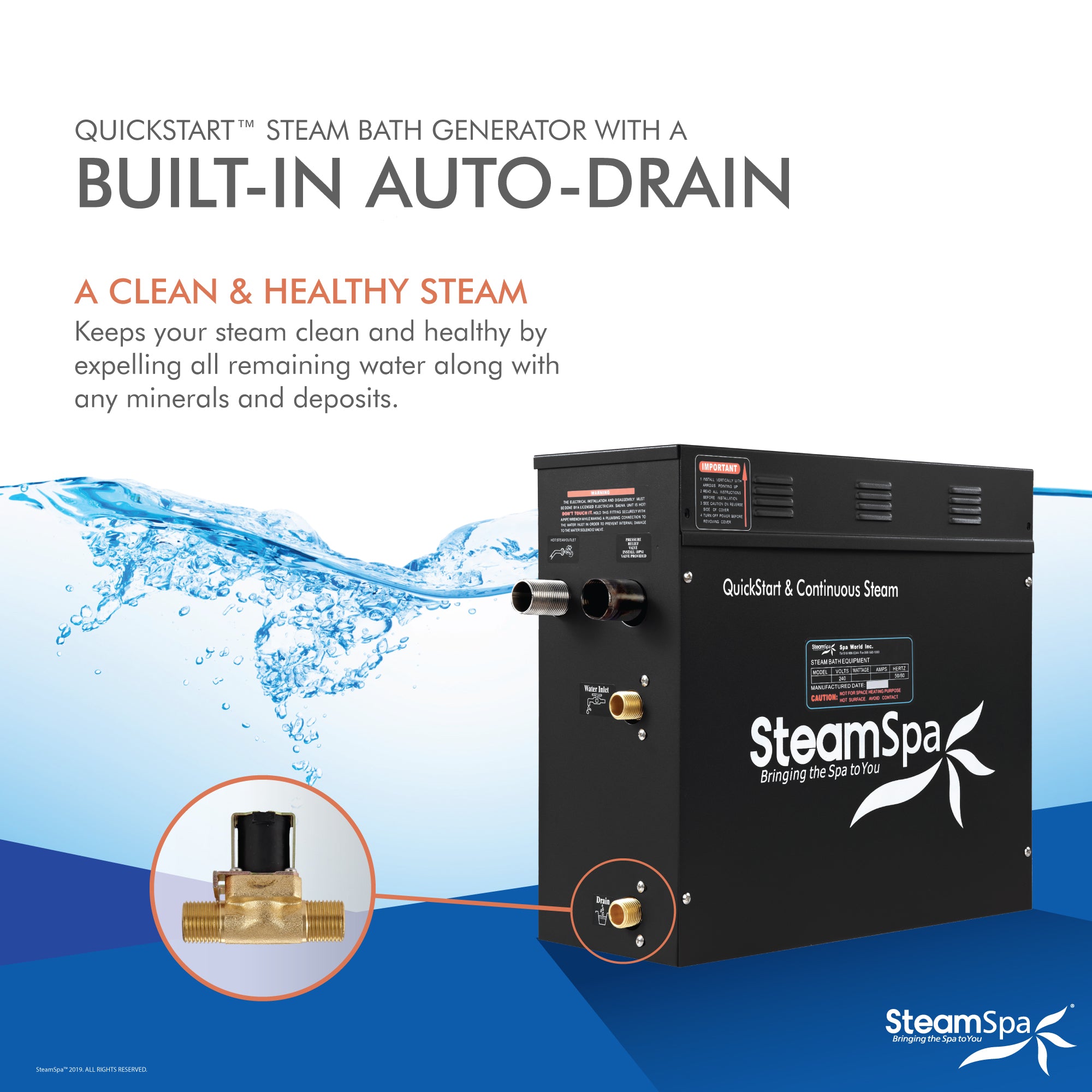 B-450 - SteamSpa SteamSpa 4.5 KW QuickStart Acu-Steam Bath Generator