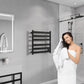 Note Series 6-Bar Stainless Steel Wall Mounted Towel Warmer in Matte Black