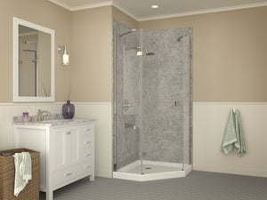 Randi Base Series 36 in. L x 36 in. W Corner Shower Shower Pan Base with Center Drain in Glossy White Marine Acrylic
