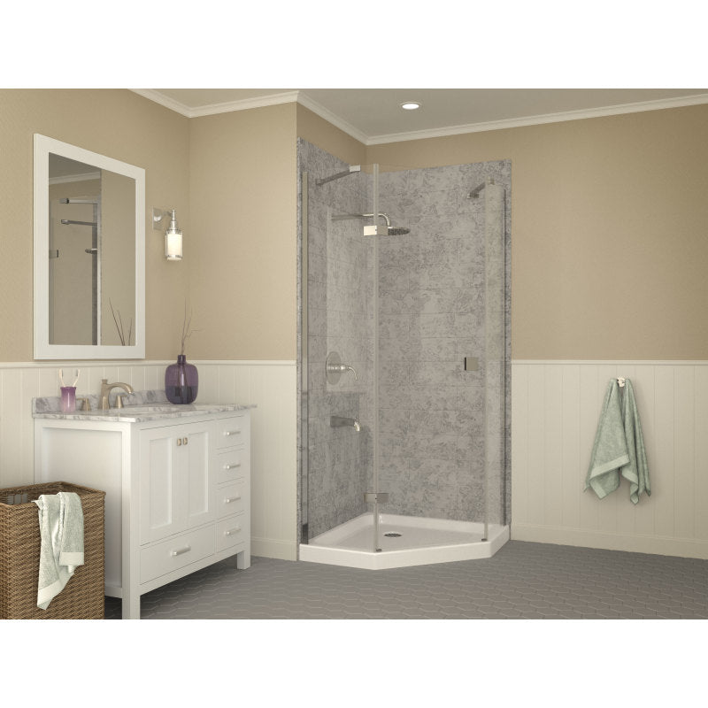 SB-AZ01NO-R - ANZZI 36 in. x 36 in. Neo-Angle Double Threshold Shower Base in White