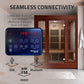 Curacao 3-Person Carbon FAR Infrared Hemlock Wooden Indoor Home Sauna Room with LED Touch Control Panel
