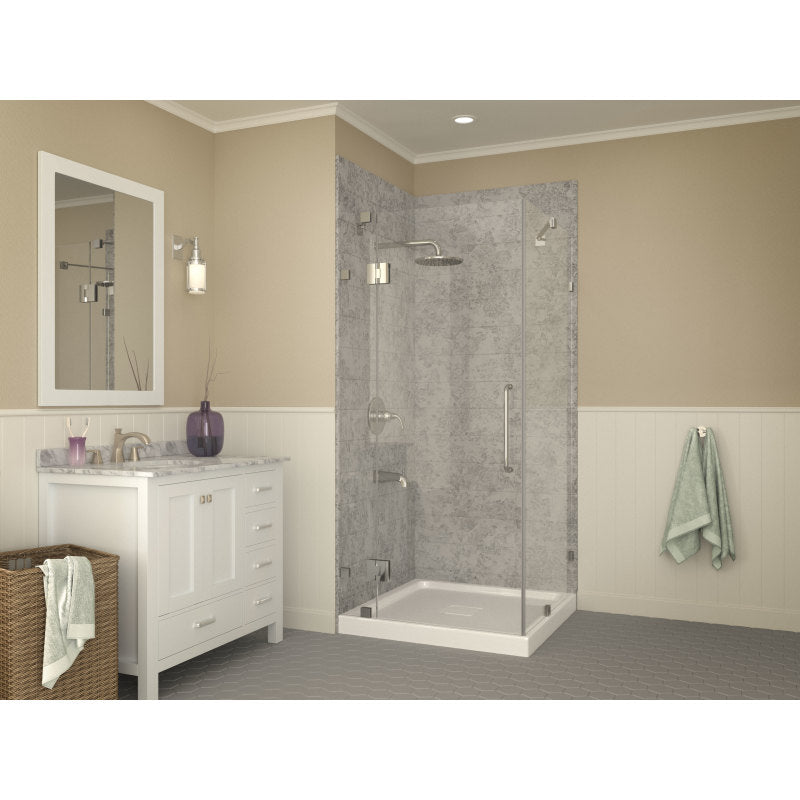 SB-AZ009WH-R - ANZZI 36 in. x 36 in. Double Threshold Shower Base in White