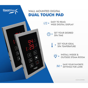 SSD-DTPBN - SteamSpa Dual Touch Control Panel in Brushed Nickel