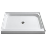 SB-AZ02XX - ANZZI Reach Base Series 36 in. L x 48 in. W Alcove Shower Shower Pan Base with Center Drain in Glossy White Marine Acrylic