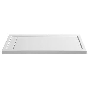 SB-AZ013WL - ANZZI Meadow Base Series 60 in. L x 32 in. W Alcove Shower Shower Pan Base with Reversible Drain in Glossy White Acrylic