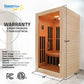 SteamSpa Viti 2- Person Indoor Hemlock Wooden Carbon FAR Infrared Home Sauna Room with LED Touch Control Panel and Heater