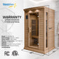 SteamSpa Seychelles 2-Person Carbon FAR Infrared Infrared Hemlock Wooden Indoor Home Sauna Room with LED Touch Control Panel