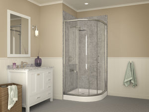 Randi Base Series 36 in. L x 36 in. W Corner Shower Shower Pan Base with Center Drain in Glossy White Marine Acrylic