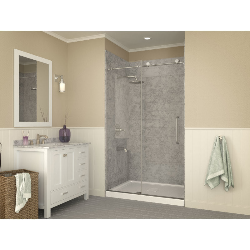 SB-AZ011WC - ANZZI Fissure Base Series 48 in. L x 36 in. W Alcove Shower Shower Pan Base with Center Drain in Glossy White Marine Acrylic