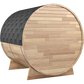 4-6-Person Outdoor Barrel Wet Sauna in White Cedar with ETL-Certified 6.2kW Sauna Rock Heater, and Bitumen Shingle Roof