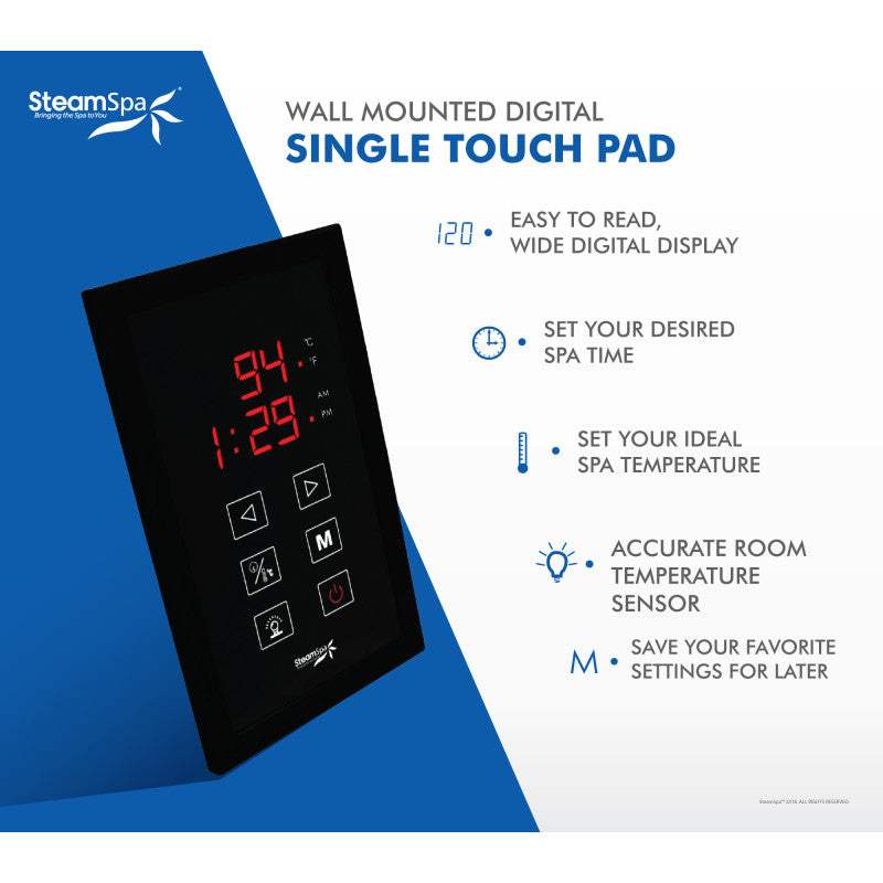 SSD-STPMK - SteamSpa Touch Panel Control System in Matte Black