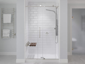 Kind 20 in. Teak Wall Mounted Folding Shower Seat