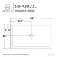 ANZZI Port 36 x 48  in. Double Threshold Shower Base in White